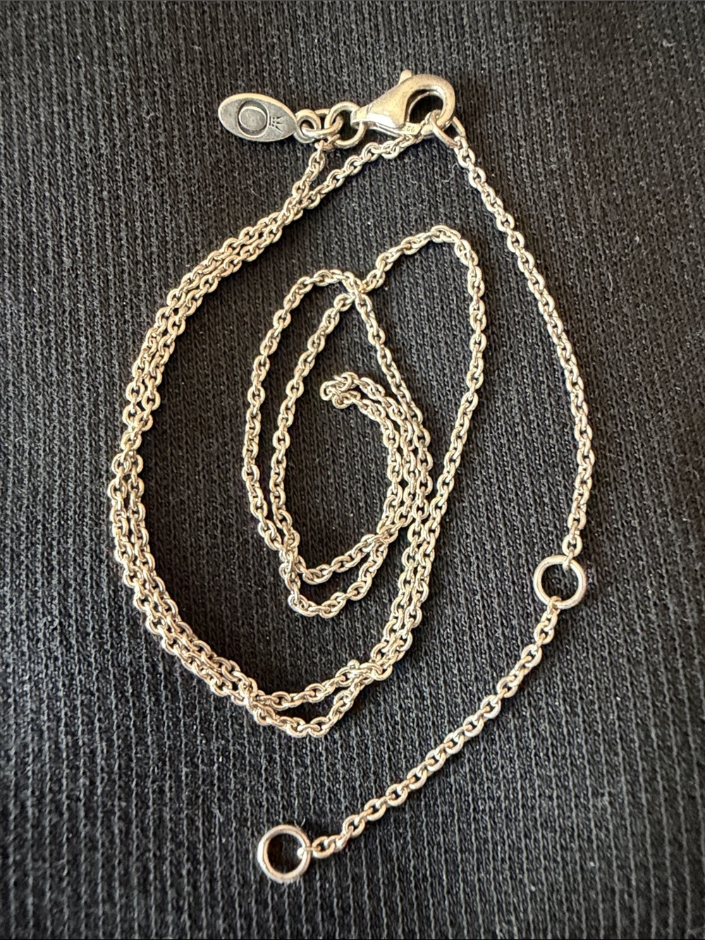 Pandora 925 sterling silver chain necklace, three length setting